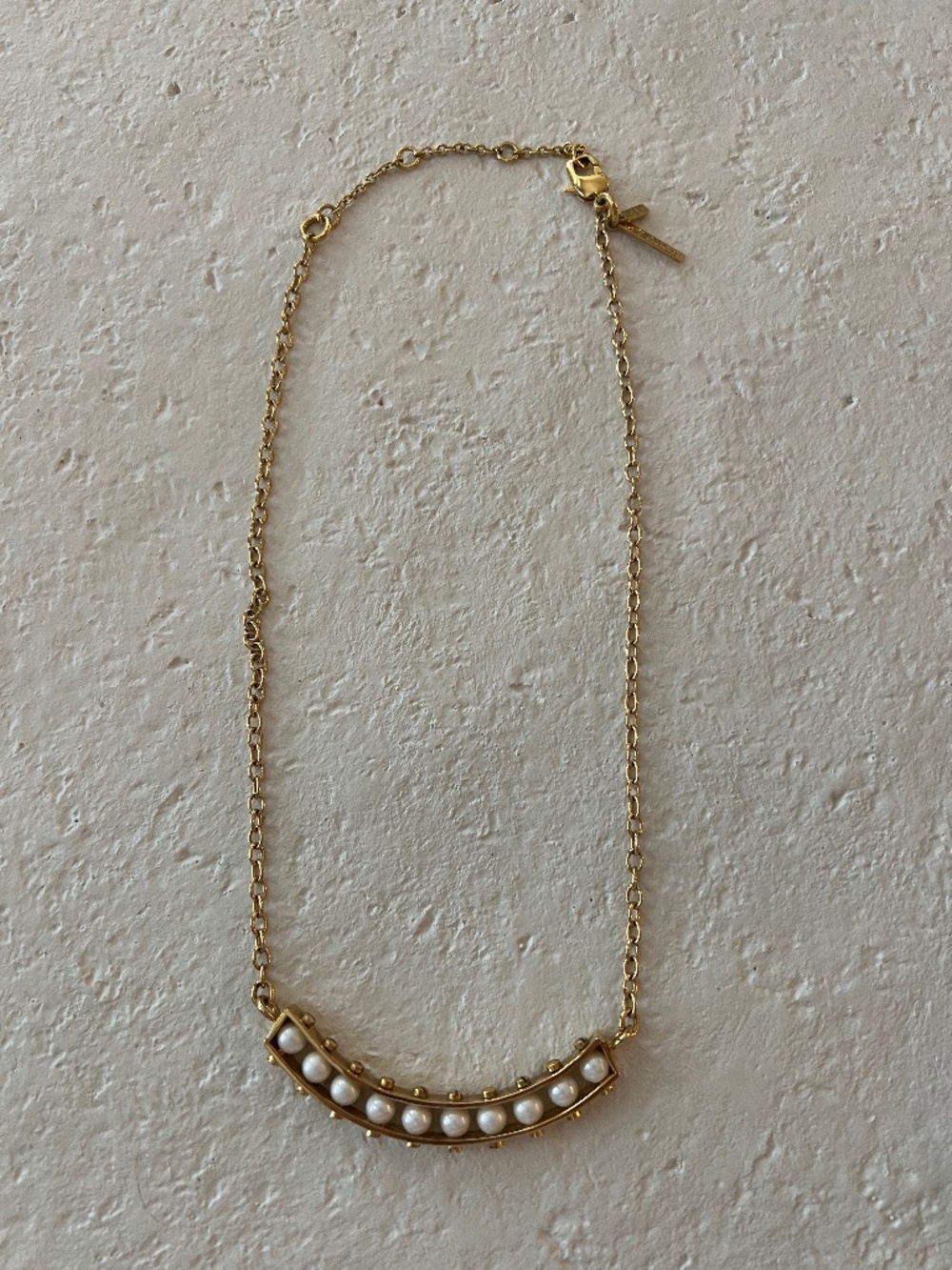 Lele Sadoughi Pearl Slider Necklace, OS, Gold - Picture 1 of 5